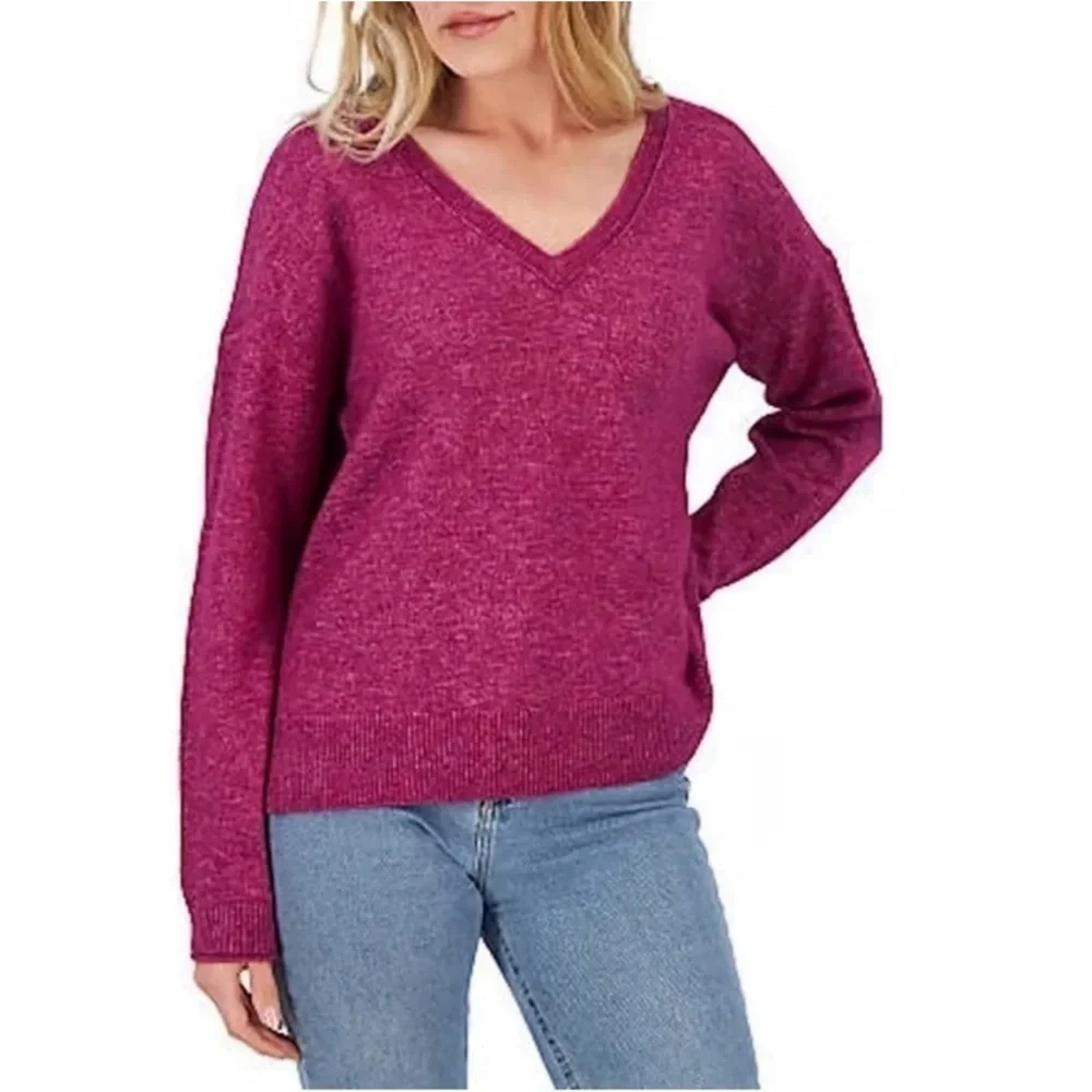 Lucky Brand Fuchsia V-neck Sweater Small Petite - Picture 14 of 14